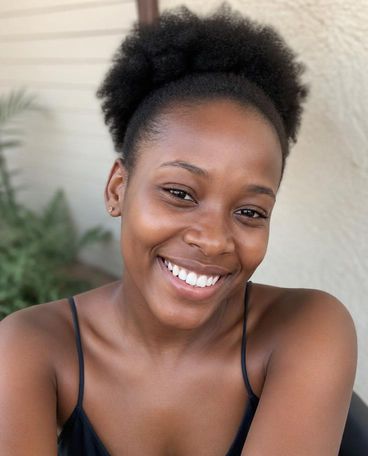 Illustrative portrait of a model, shown as Zuri